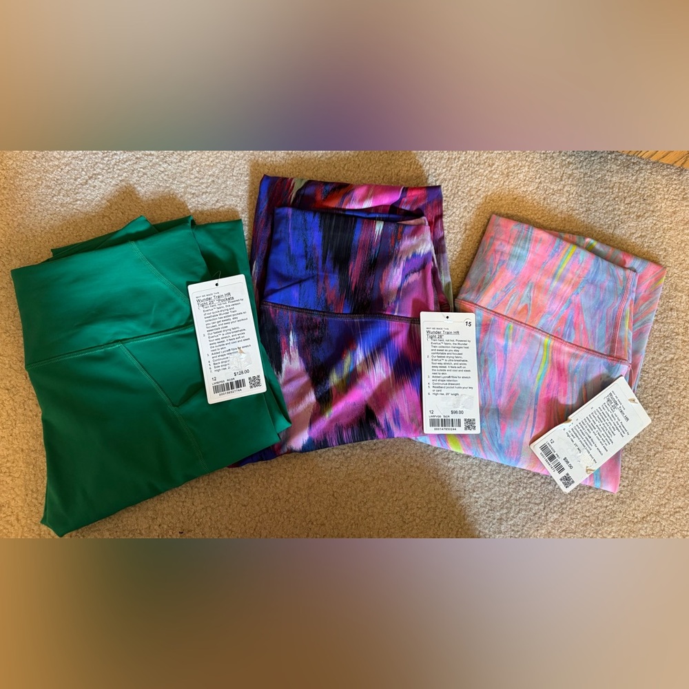 Bundle of 3 size 12 - The lululemon Wunder Train High-Rise Legging.